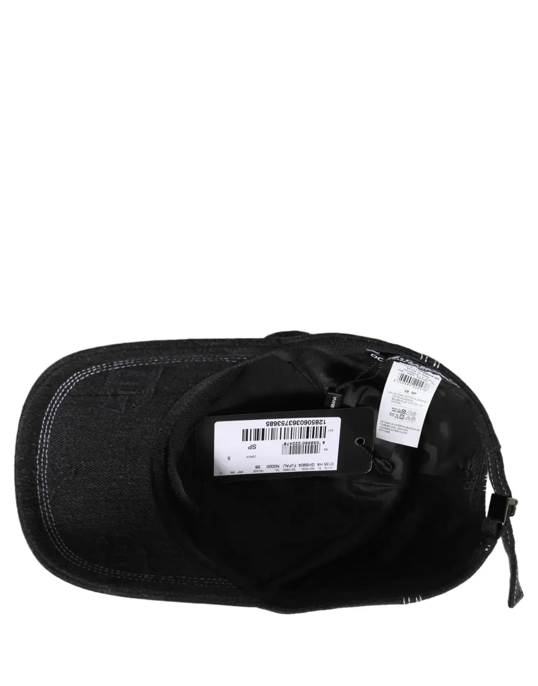 Dolce &amp; Gabbana Men Black Cotton 6 Panel Baseball Capello Hat