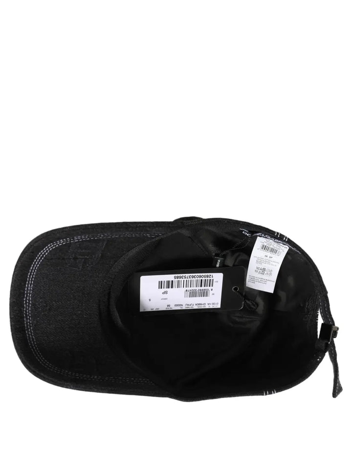 Dolce &amp; Gabbana Men Black Cotton 6 Panel Baseball Capello Hat