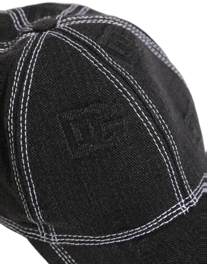 Dolce &amp; Gabbana Men Black Cotton 6 Panel Baseball Capello Hat