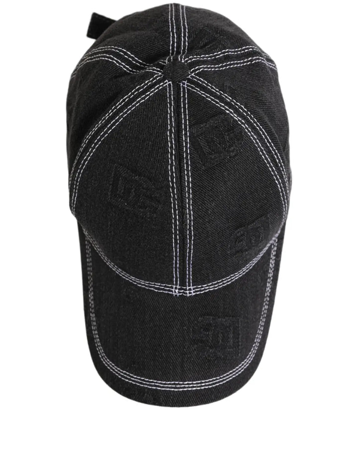 Dolce &amp; Gabbana Men Black Cotton 6 Panel Baseball Capello Hat