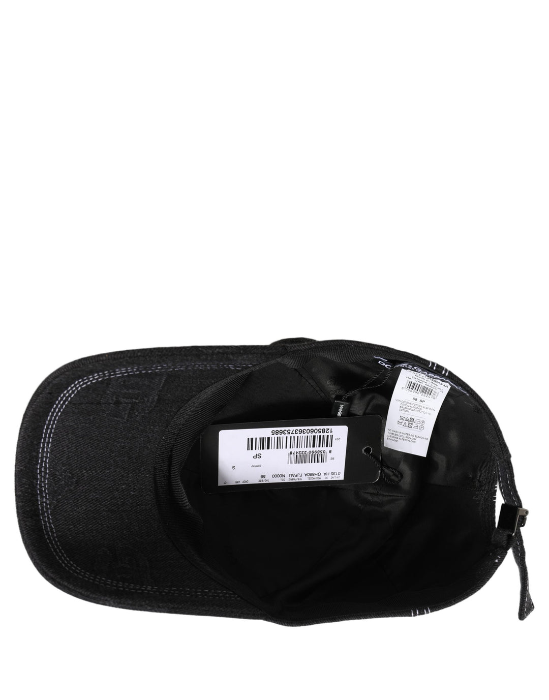 Dolce &amp; Gabbana Men Black Cotton 6 Panel Baseball Capello Hat