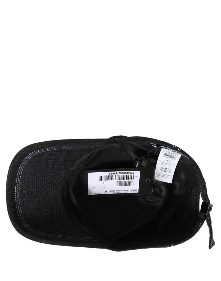 Dolce &amp; Gabbana Men Black Cotton 6 Panel Baseball Capello Hat