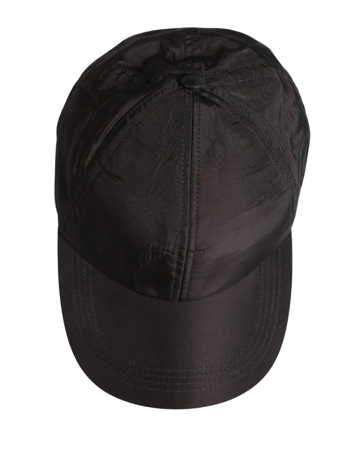 Dolce &amp; Gabbana Men Black Cotton 6 Panels Baseball Cap Hat