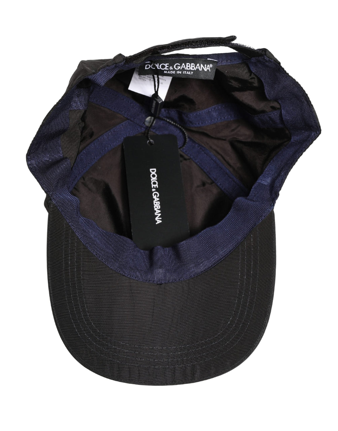 Dolce &amp; Gabbana Men Black Cotton 6 Panels Baseball Cap Hat