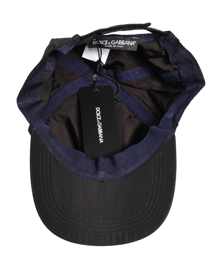 Dolce &amp; Gabbana Men Black Cotton 6 Panels Baseball Cap Hat