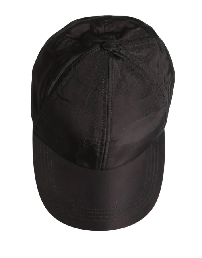 Dolce &amp; Gabbana Men Black Cotton 6 Panels Baseball Cap Hat