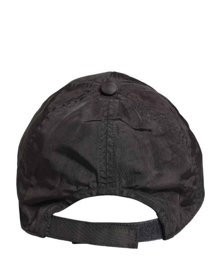 Dolce &amp; Gabbana Men Black Cotton 6 Panels Baseball Cap Hat