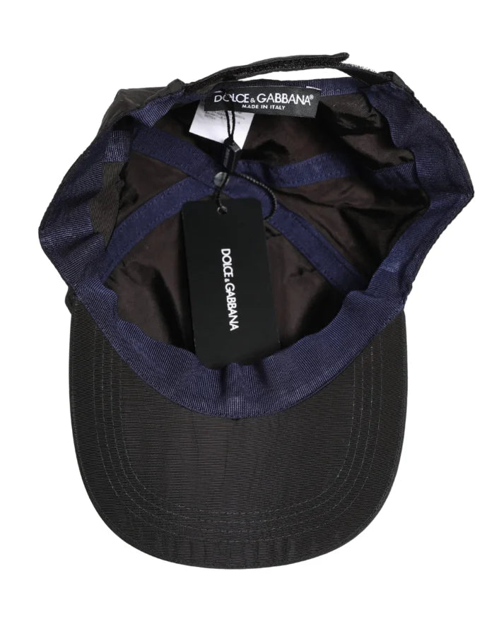 Dolce &amp; Gabbana Men Black Cotton 6 Panels Baseball Cap Hat