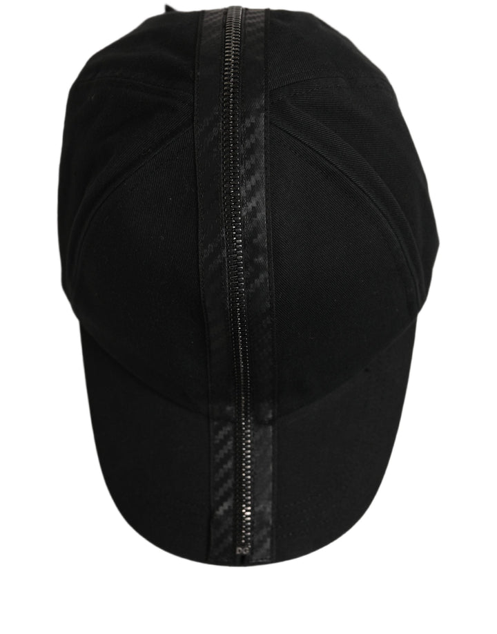 Dolce &amp; Gabbana Men Black Cotton Baseball Cap 6 Panels Hat