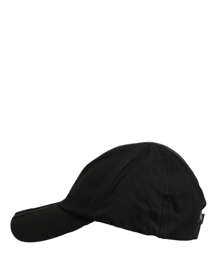 Dolce &amp; Gabbana Men Black Cotton Baseball Cap 6 Panels Hat
