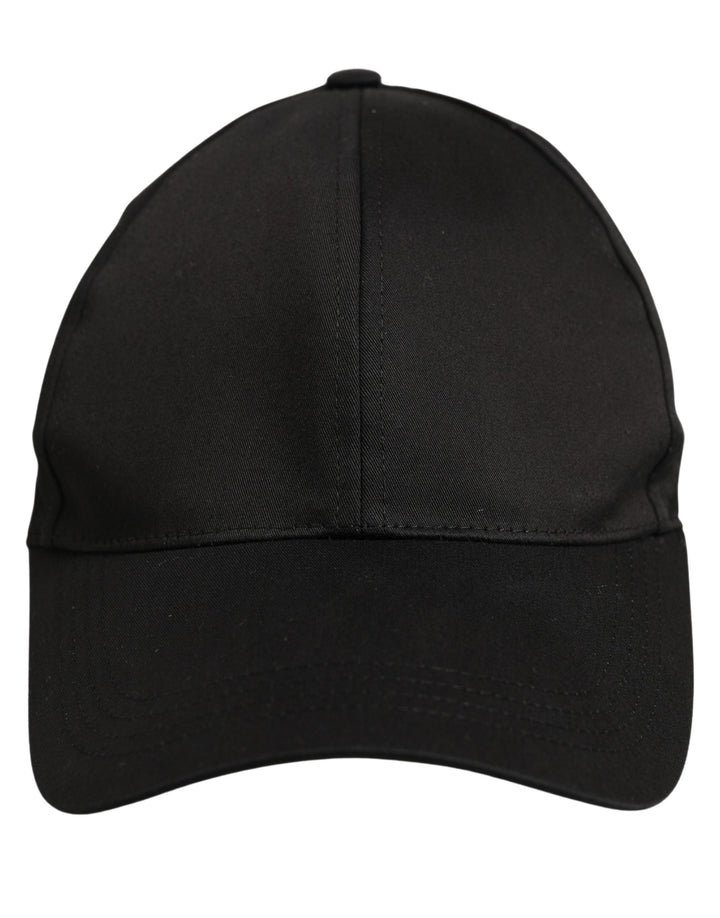 Dolce &amp; Gabbana Men Black Cotton Baseball Cap 6 Panels Hat