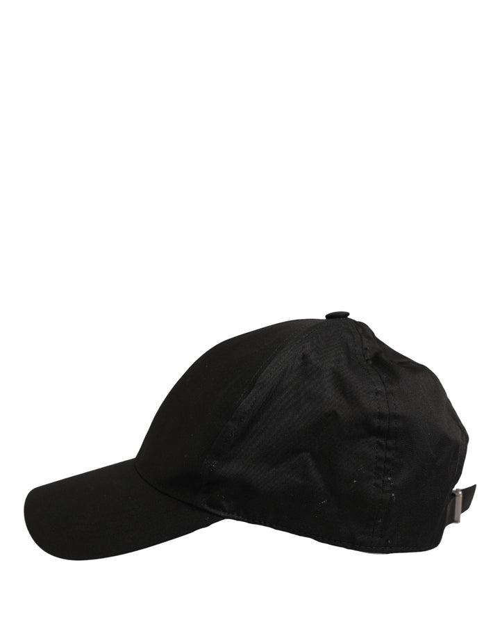 Dolce &amp; Gabbana Men Black Cotton Baseball Cap 6 Panels Hat