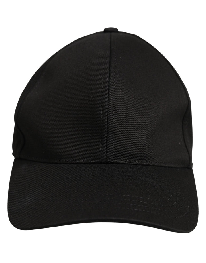 Dolce &amp; Gabbana Men Black Cotton Baseball Capello 6 Panels Hat