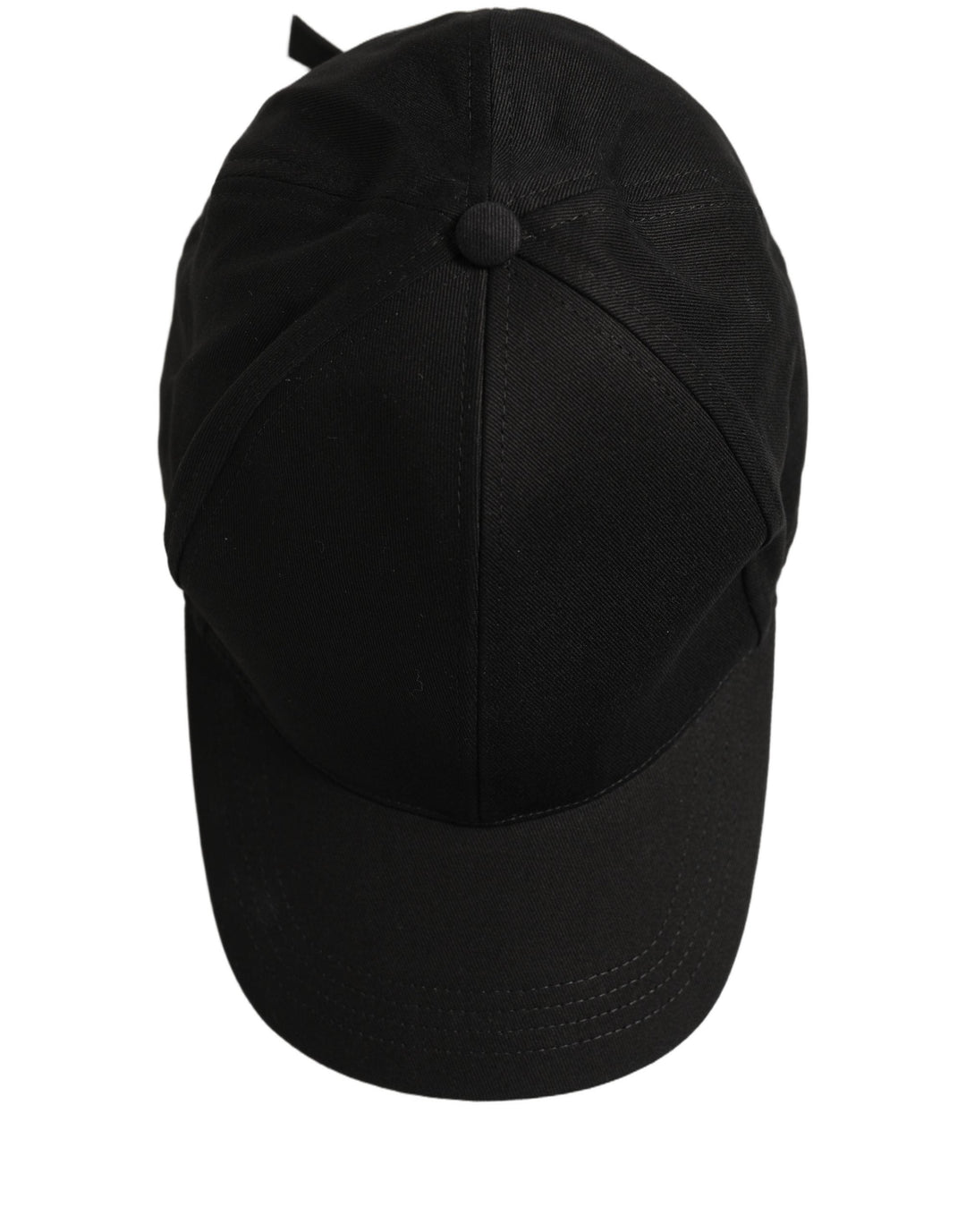 Dolce &amp; Gabbana Men Black Cotton Baseball Capello 6 Panels Hat