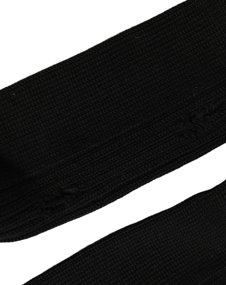 Dolce &amp; Gabbana Men Black Cotton Distressed Mid Calf Accessory Socks