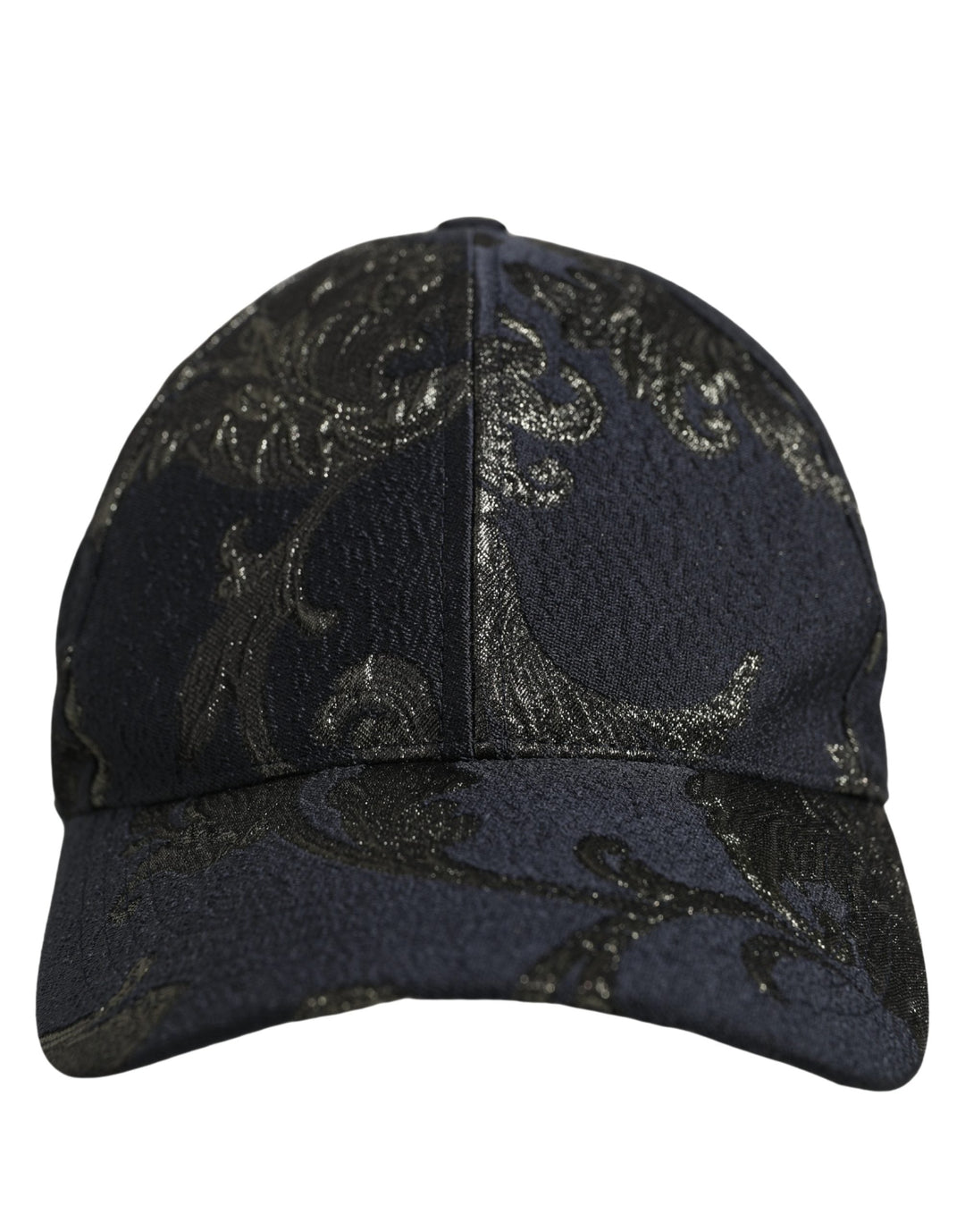 Dolce &amp; Gabbana Men Black Floral Barocco Cotton Baseball Cap Hat
