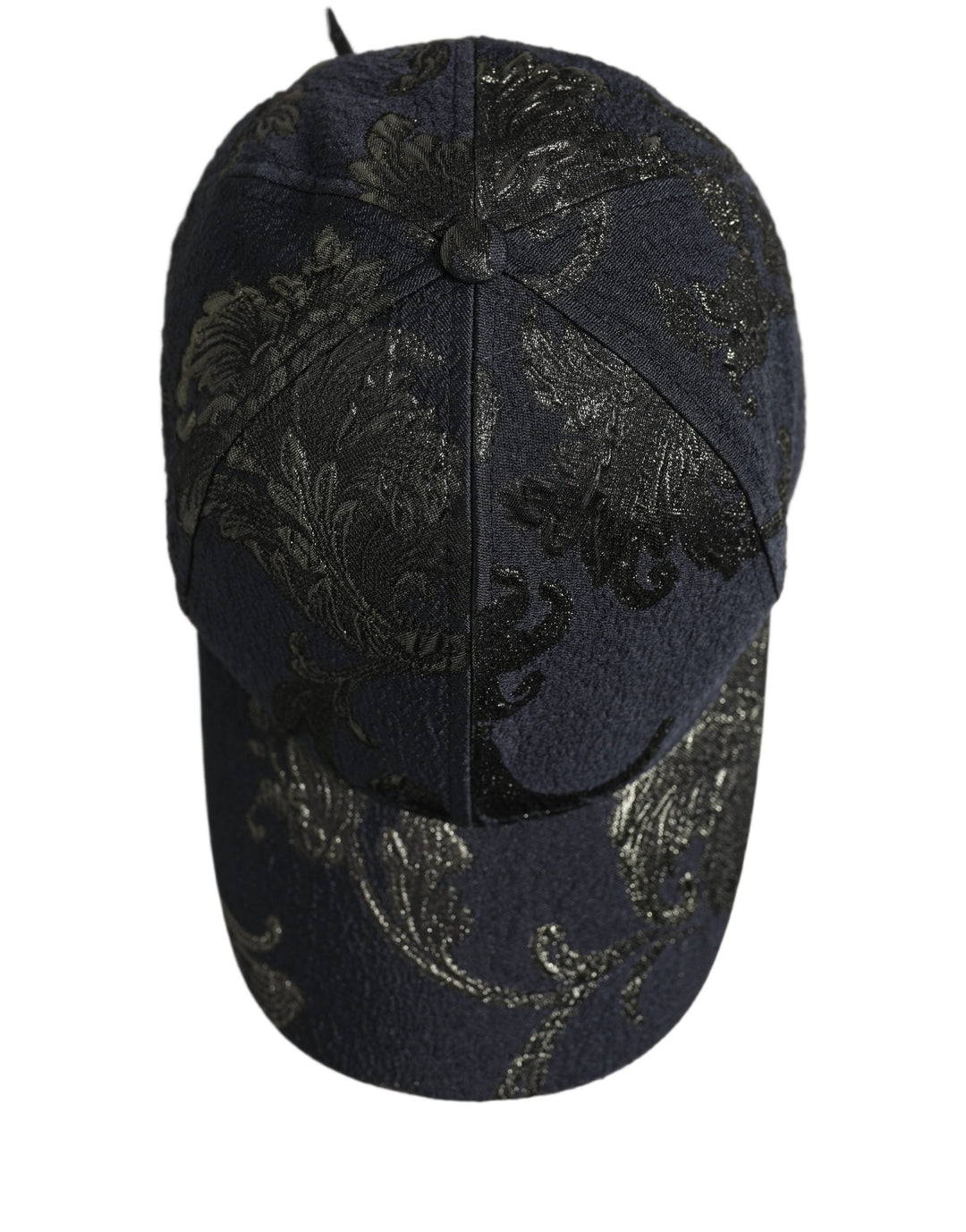 Dolce &amp; Gabbana Men Black Floral Barocco Cotton Baseball Cap Hat