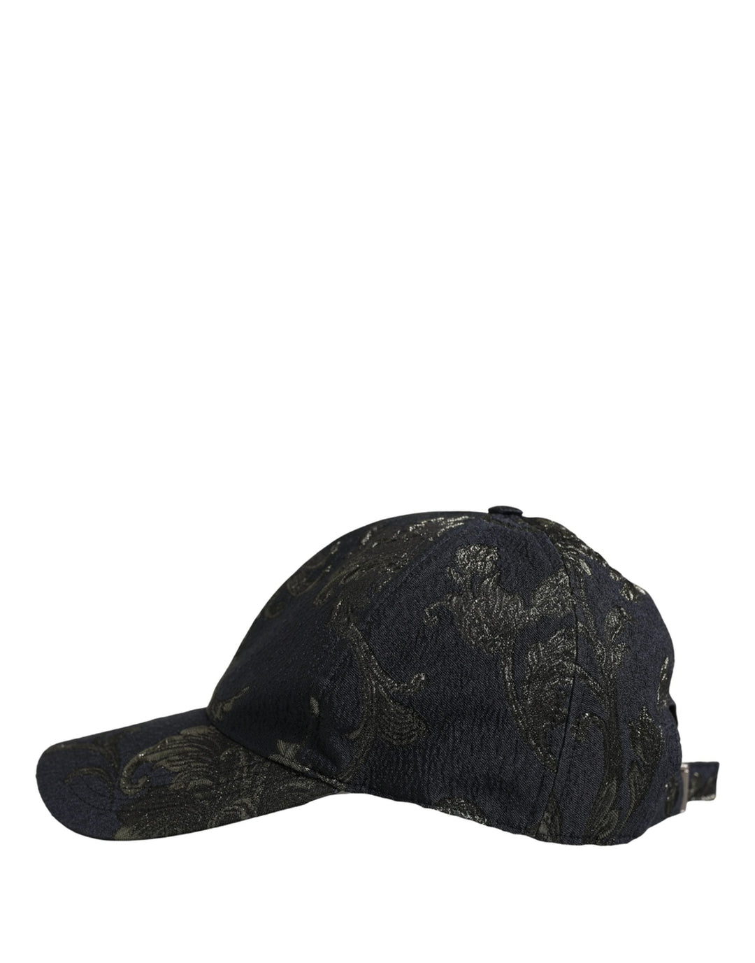 Dolce &amp; Gabbana Men Black Floral Barocco Cotton Baseball Cap Hat