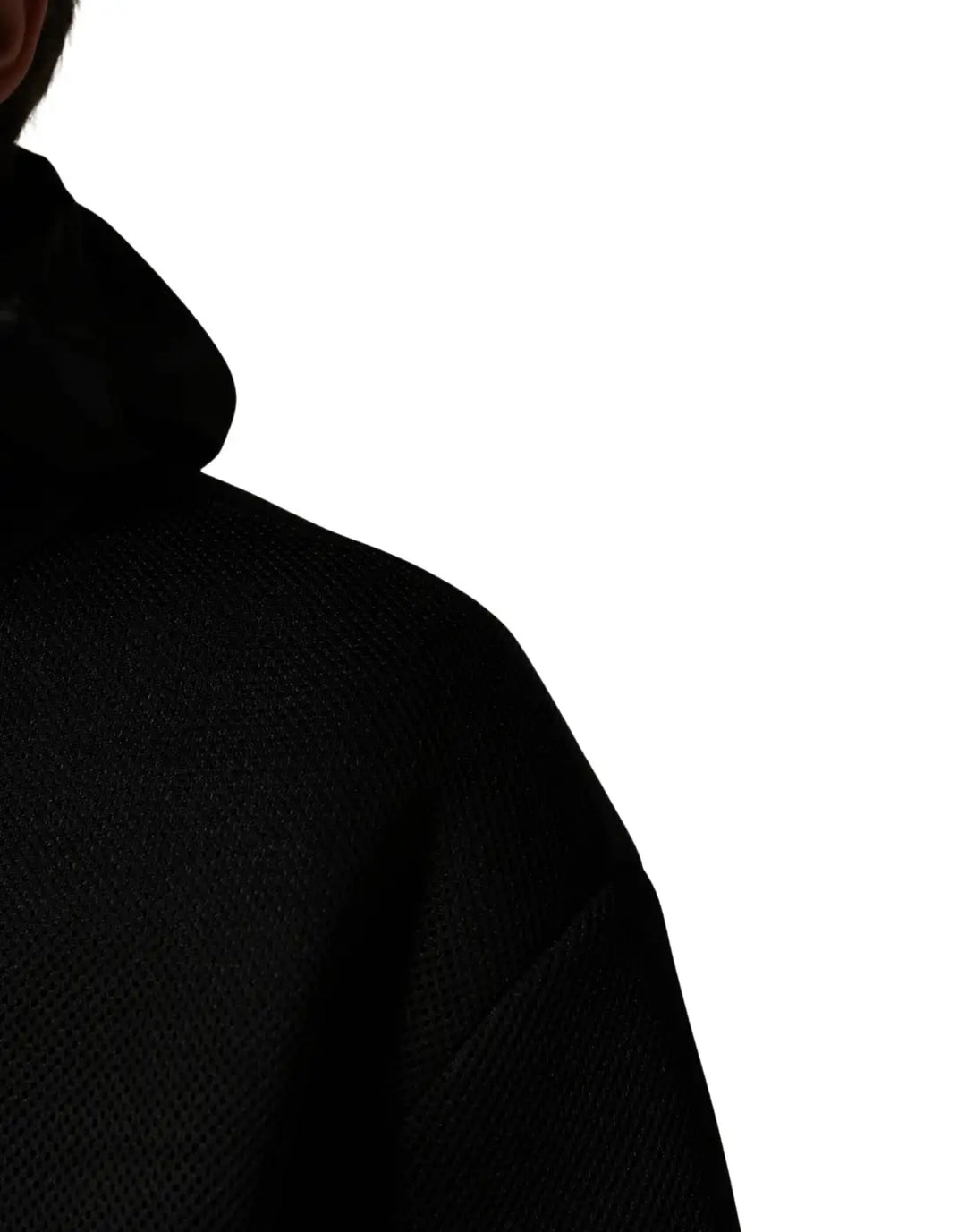 Dolce &amp; Gabbana Men Black Hooded Full Zip Bomber Jacket