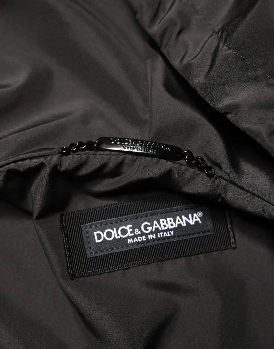 Dolce &amp; Gabbana Men Black Hooded Full Zip Bomber Jacket
