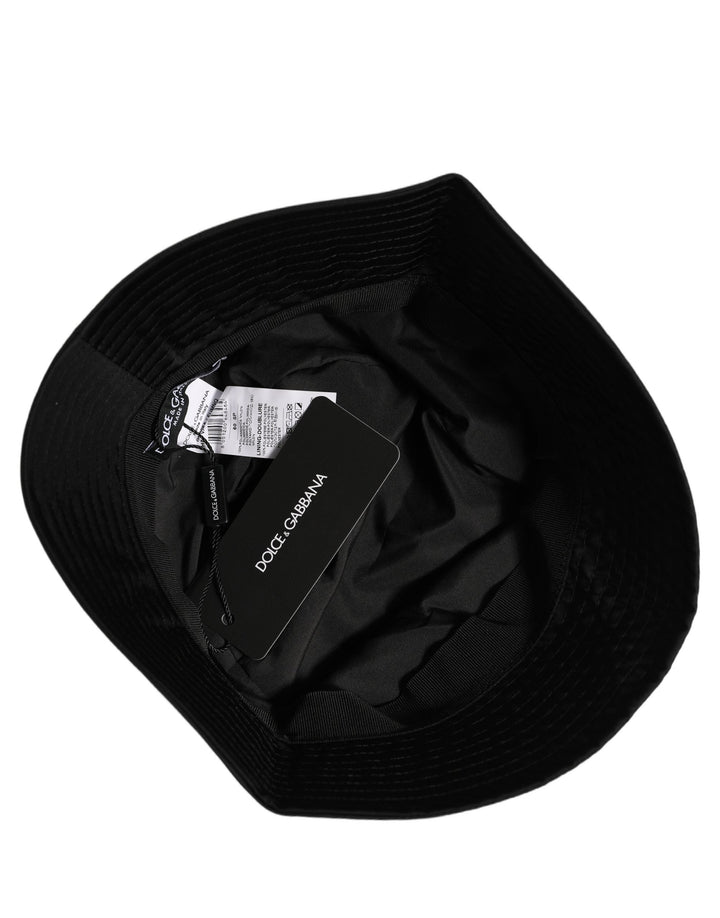 Dolce &amp; Gabbana Men Black Nylon Wide Brim Bucket Capello Hat