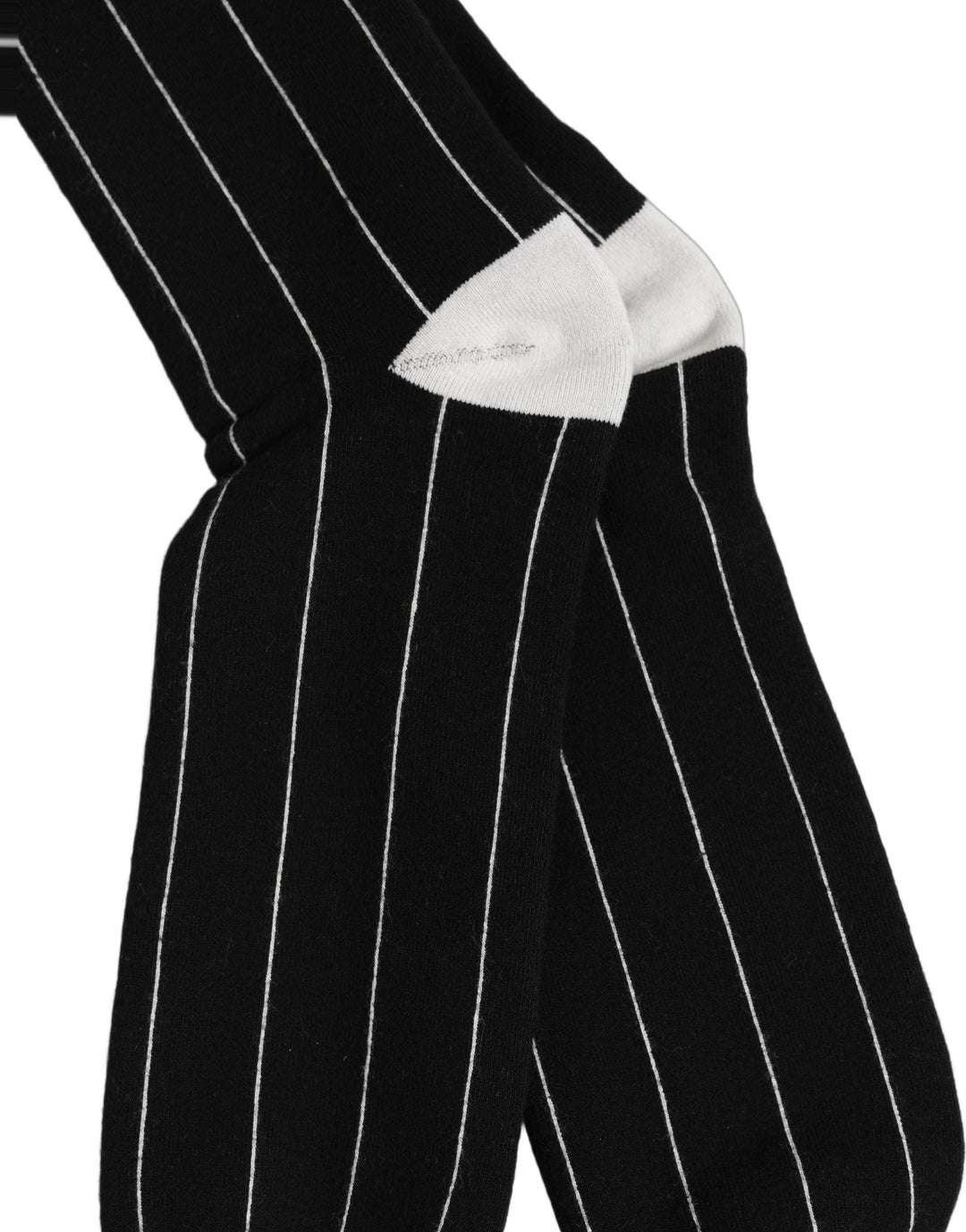 Dolce &amp; Gabbana Men Black Pinstripe Logo Knee High Accessory Socks