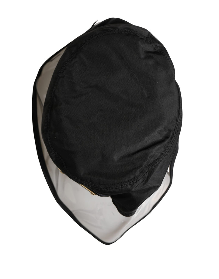 Dolce &amp; Gabbana Men Black Plastic Fisherman Bucket Capello Hat