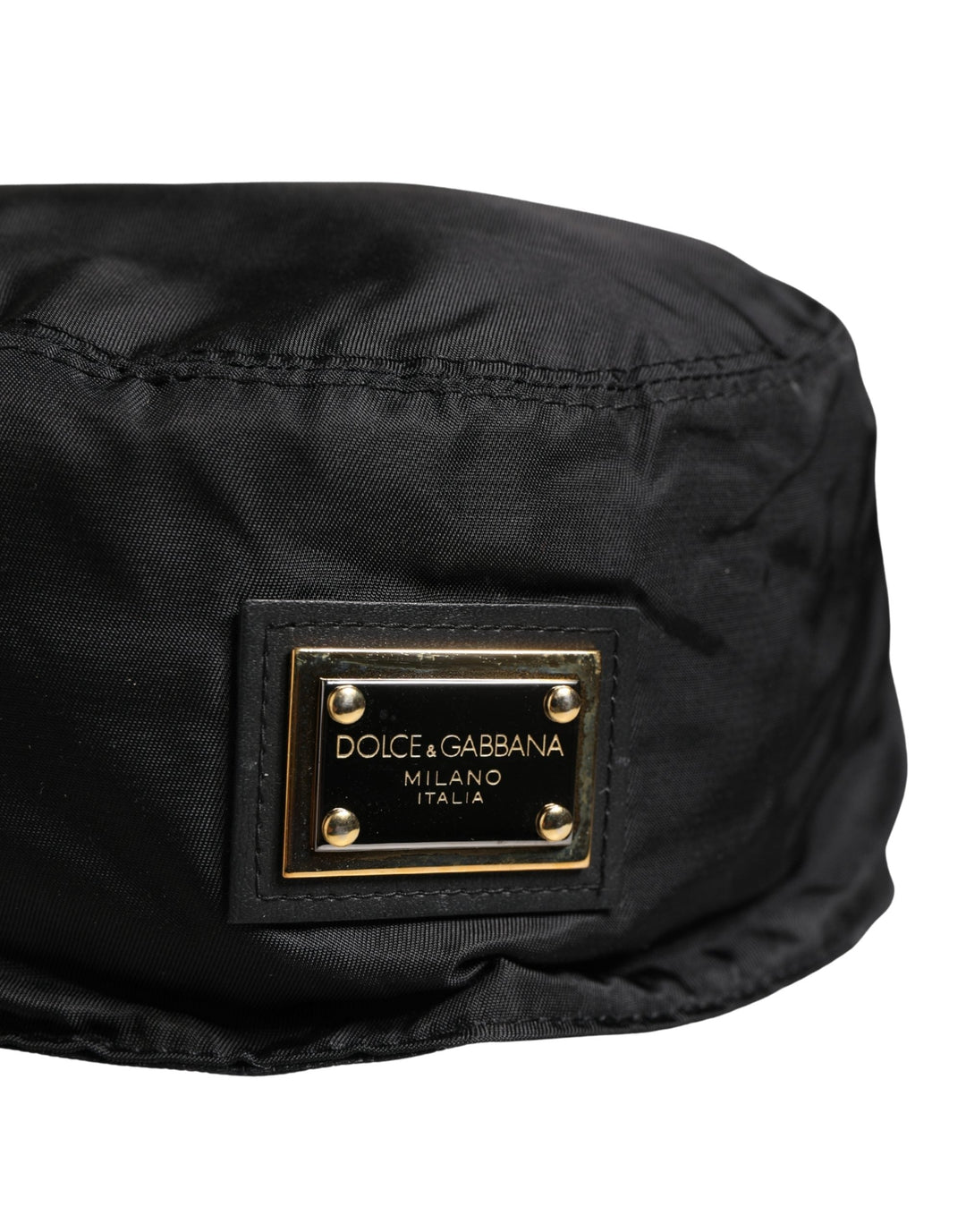 Dolce &amp; Gabbana Men Black Plastic Fisherman Bucket Capello Hat