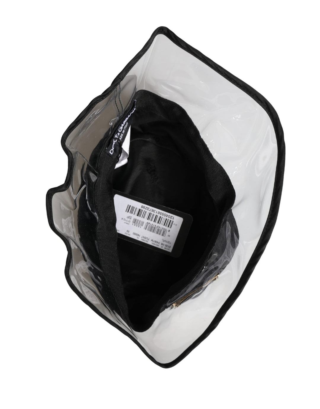 Dolce &amp; Gabbana Men Black Plastic Fisherman Bucket Capello Hat