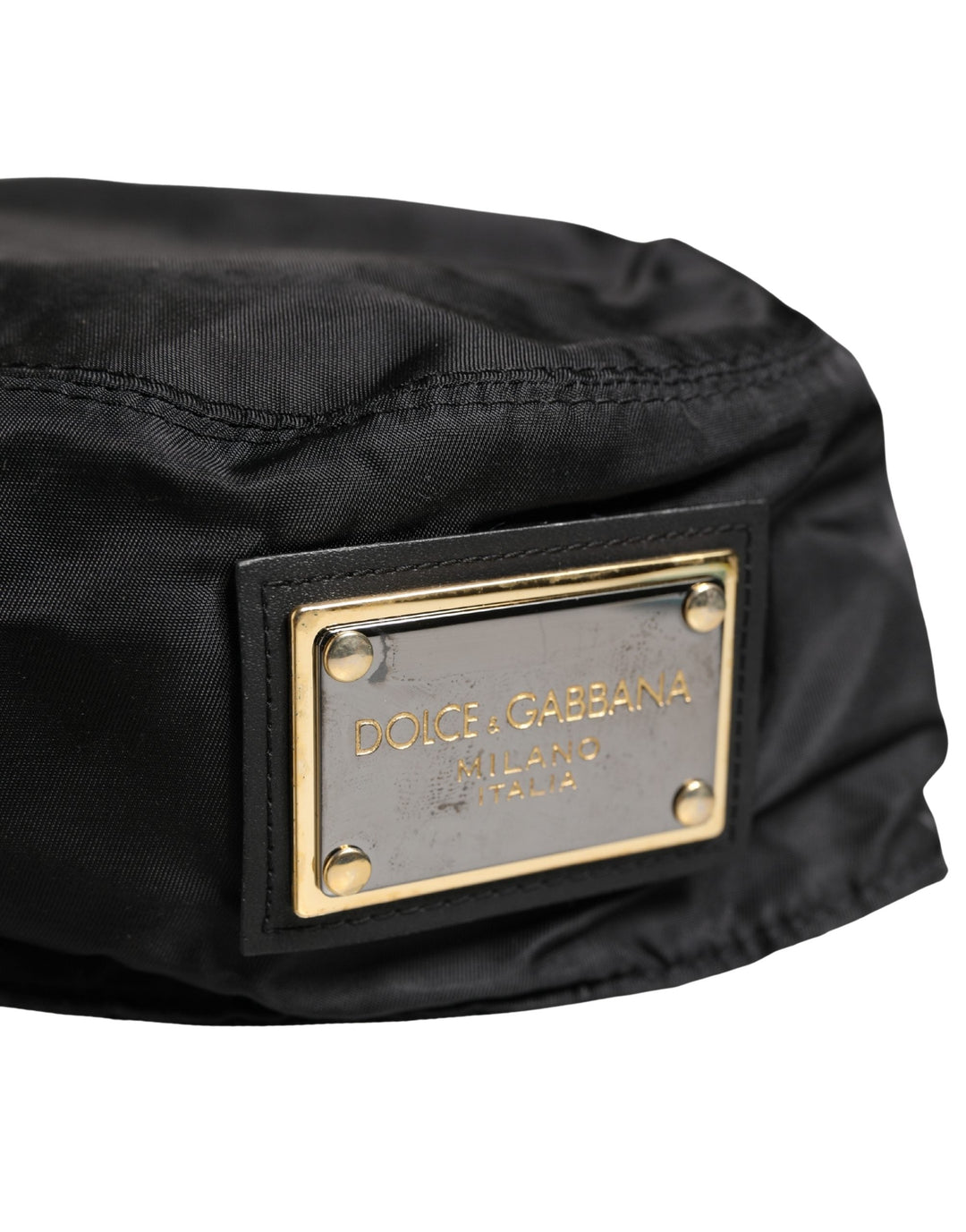 Dolce &amp; Gabbana Men Black Plastic Fisherman Bucket Capello Hat