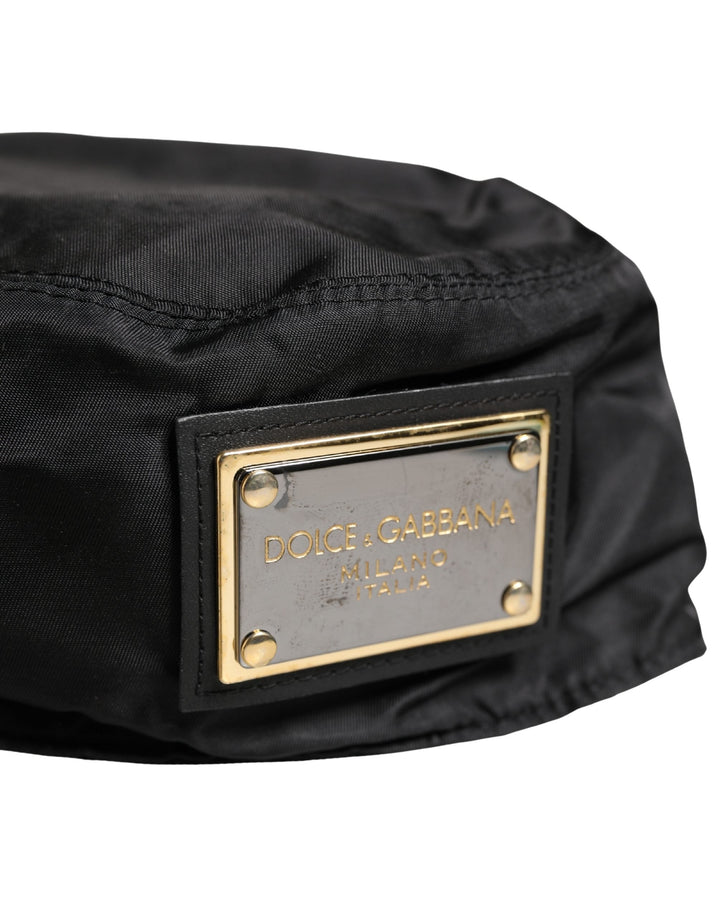 Dolce &amp; Gabbana Men Black Plastic Fisherman Bucket Capello Hat