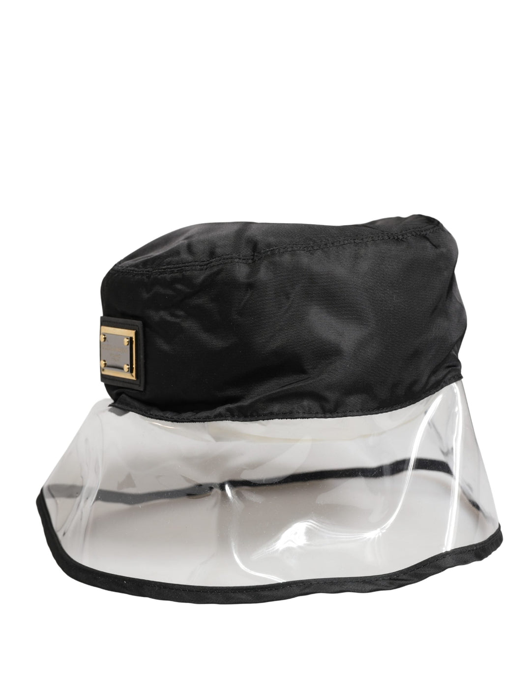 Dolce &amp; Gabbana Men Black Plastic Fisherman Bucket Capello Hat