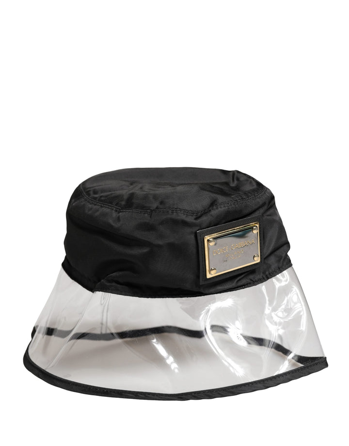 Dolce &amp; Gabbana Men Black Plastic Fisherman Bucket Capello Hat