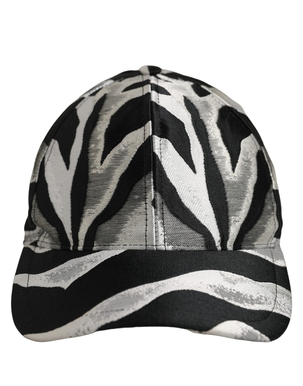 Dolce & Gabbana Men Black Silver Zebra Pattern Baseball Cap Hat