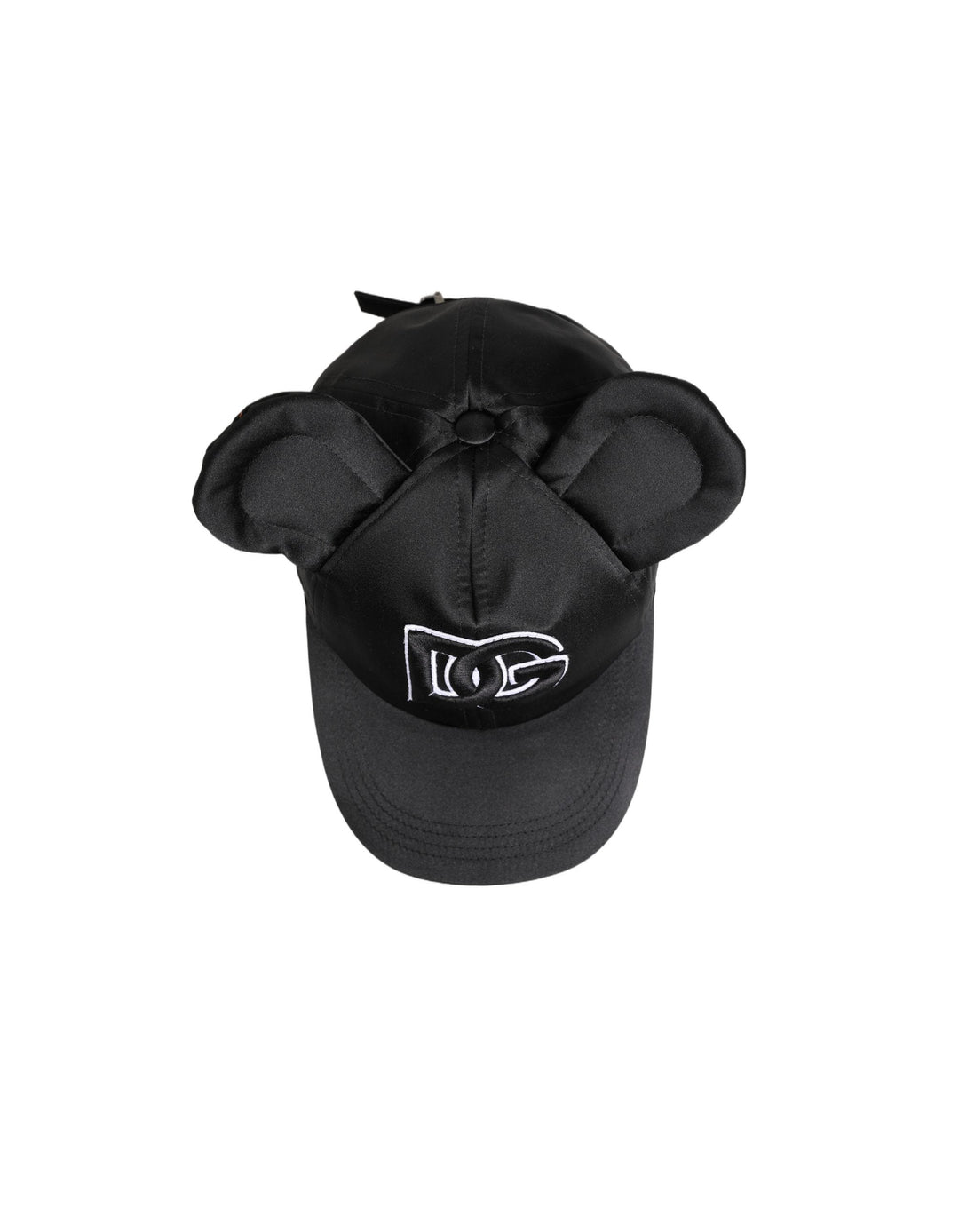 Dolce &amp; Gabbana Men Black Velvet Animal Ears Baseball Cap Hat