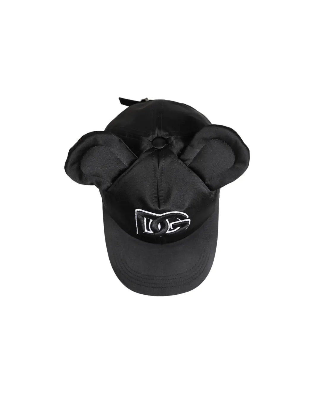 Dolce &amp; Gabbana Men Black Velvet Animal Ears Baseball Cap Hat