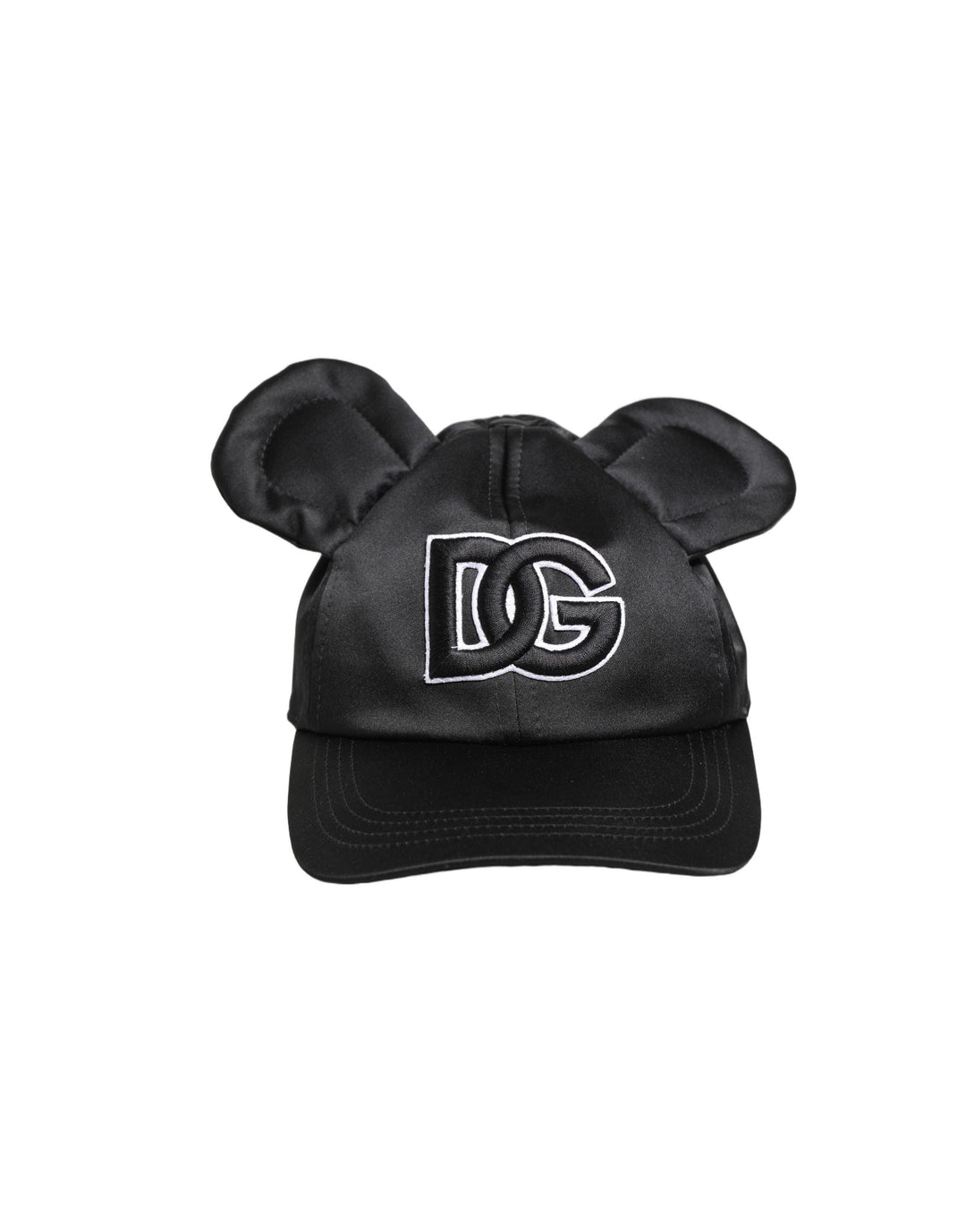 Dolce &amp; Gabbana Men Black Velvet Animal Ears Baseball Cap Hat
