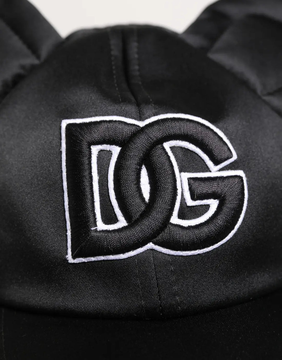 Dolce &amp; Gabbana Men Black Velvet Animal Ears Baseball Cap Hat