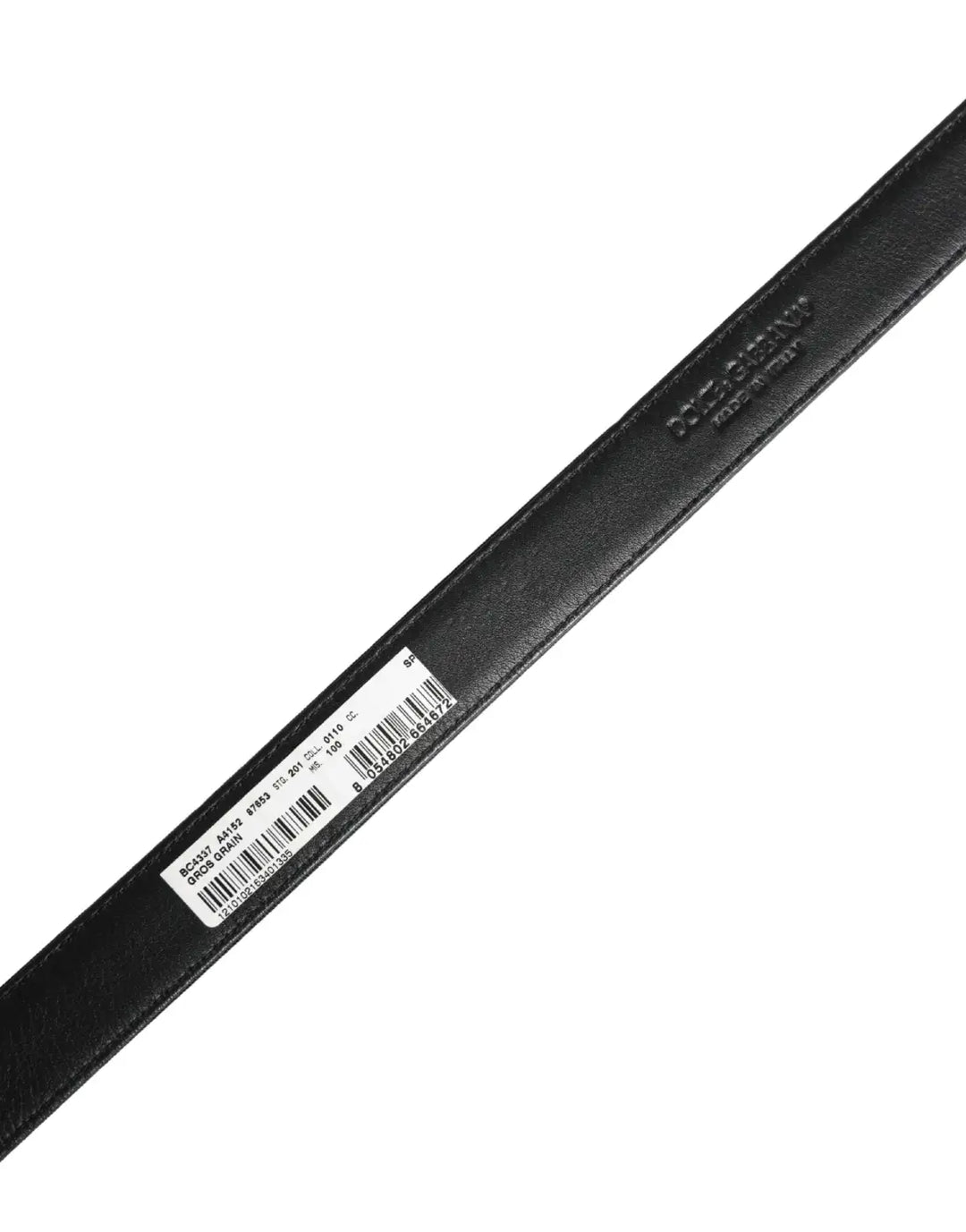 Dolce &amp; Gabbana Men Black Viscose Leather Metal Buckle Belt