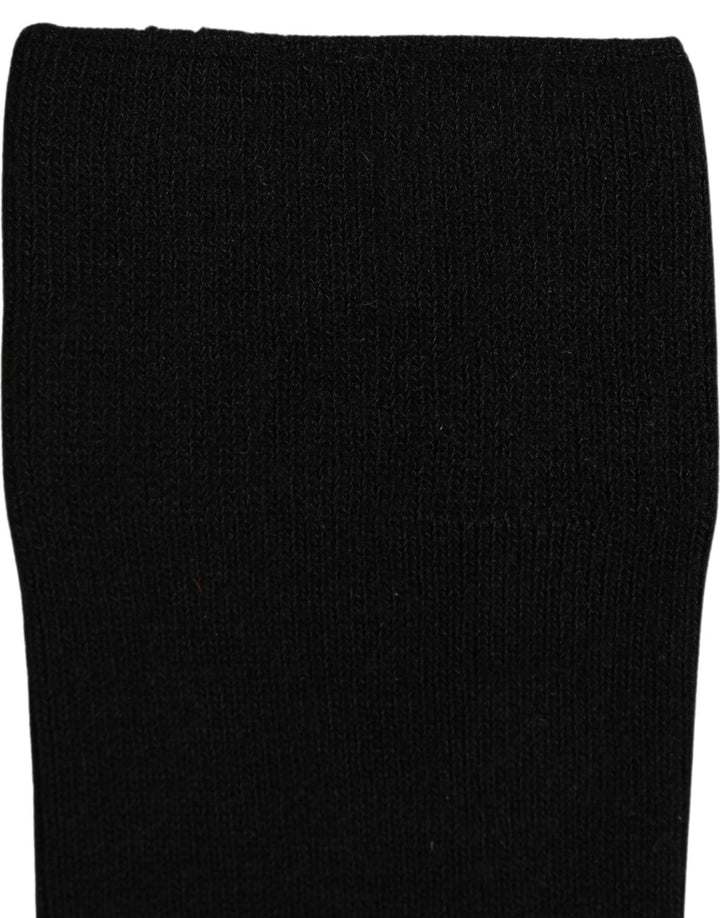 Dolce &amp; Gabbana Men Black Viscose Logo Knee High Accessory Socks
