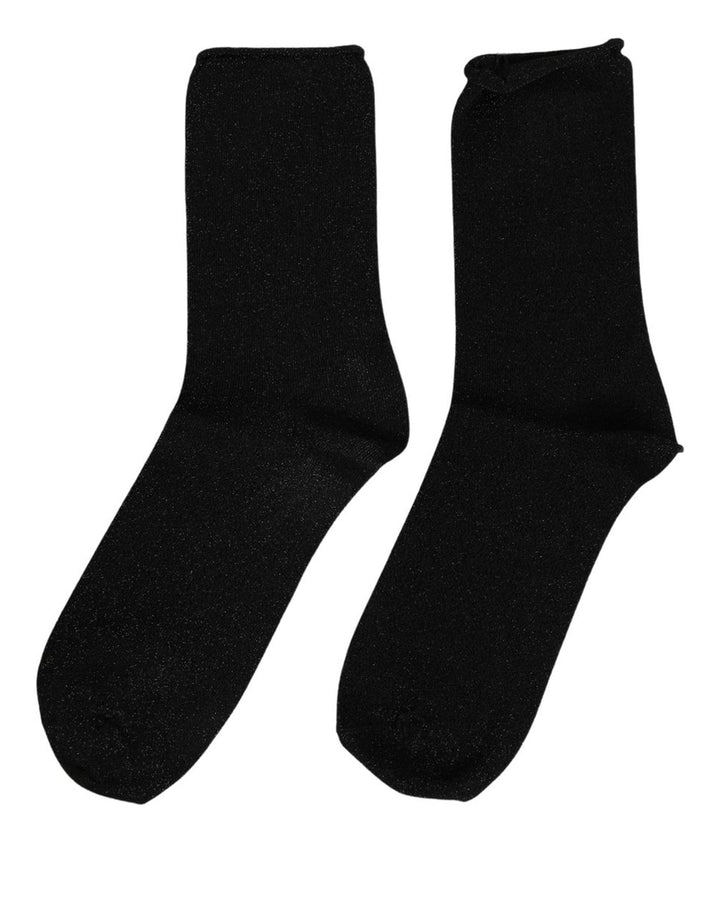 Dolce &amp; Gabbana Men Black Viscose Mid Calf Accessory Socks