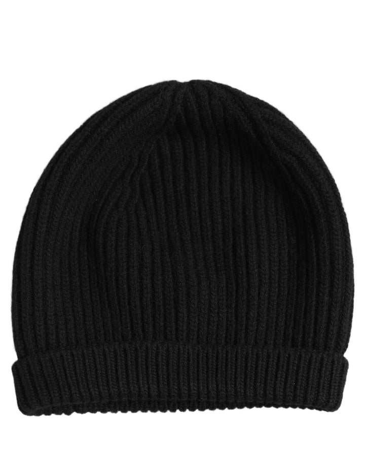 Dolce &amp; Gabbana Men Black Wool Knitted Winter Beanie Capello one Hat