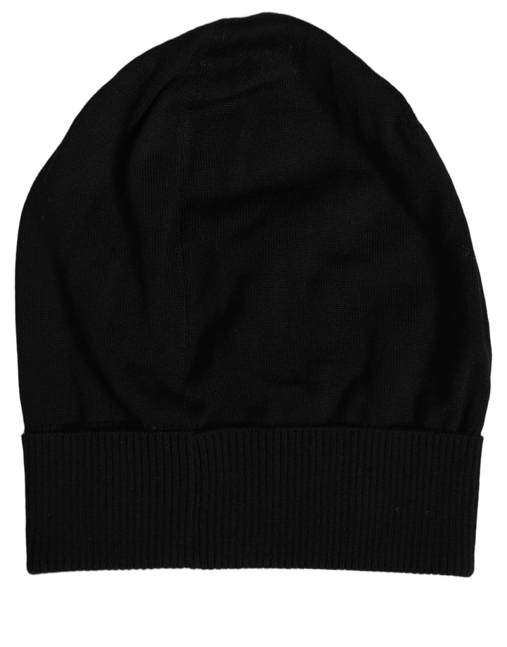 Dolce &amp; Gabbana Men Black Wool Knitted Winter Beanie Capello one Hat