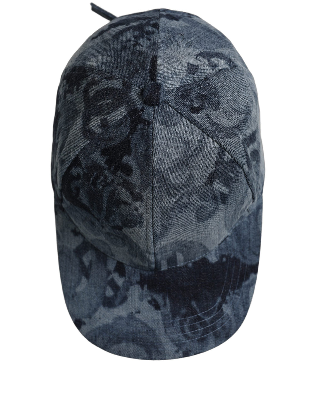 Dolce &amp; Gabbana Men Blue All Over Logo Cotton Baseball Cap Hat
