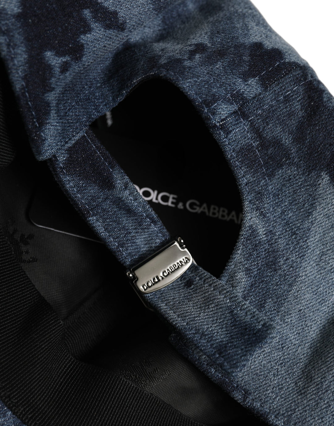 Dolce &amp; Gabbana Men Blue All Over Logo Cotton Baseball Cap Hat