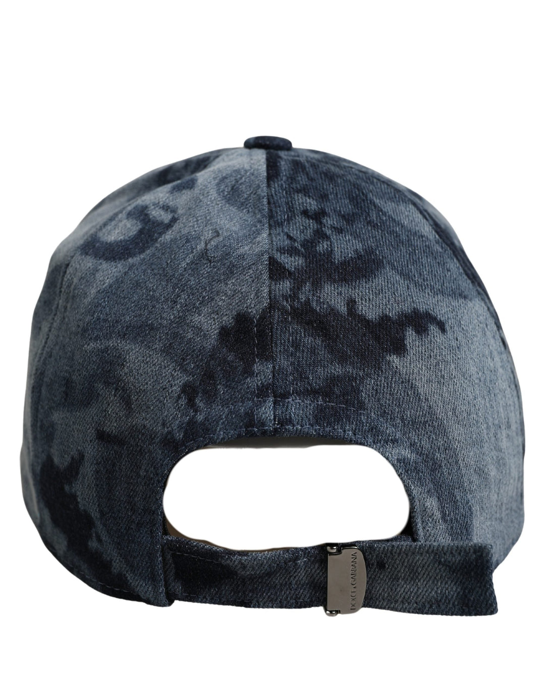 Dolce &amp; Gabbana Men Blue All Over Logo Cotton Baseball Cap Hat