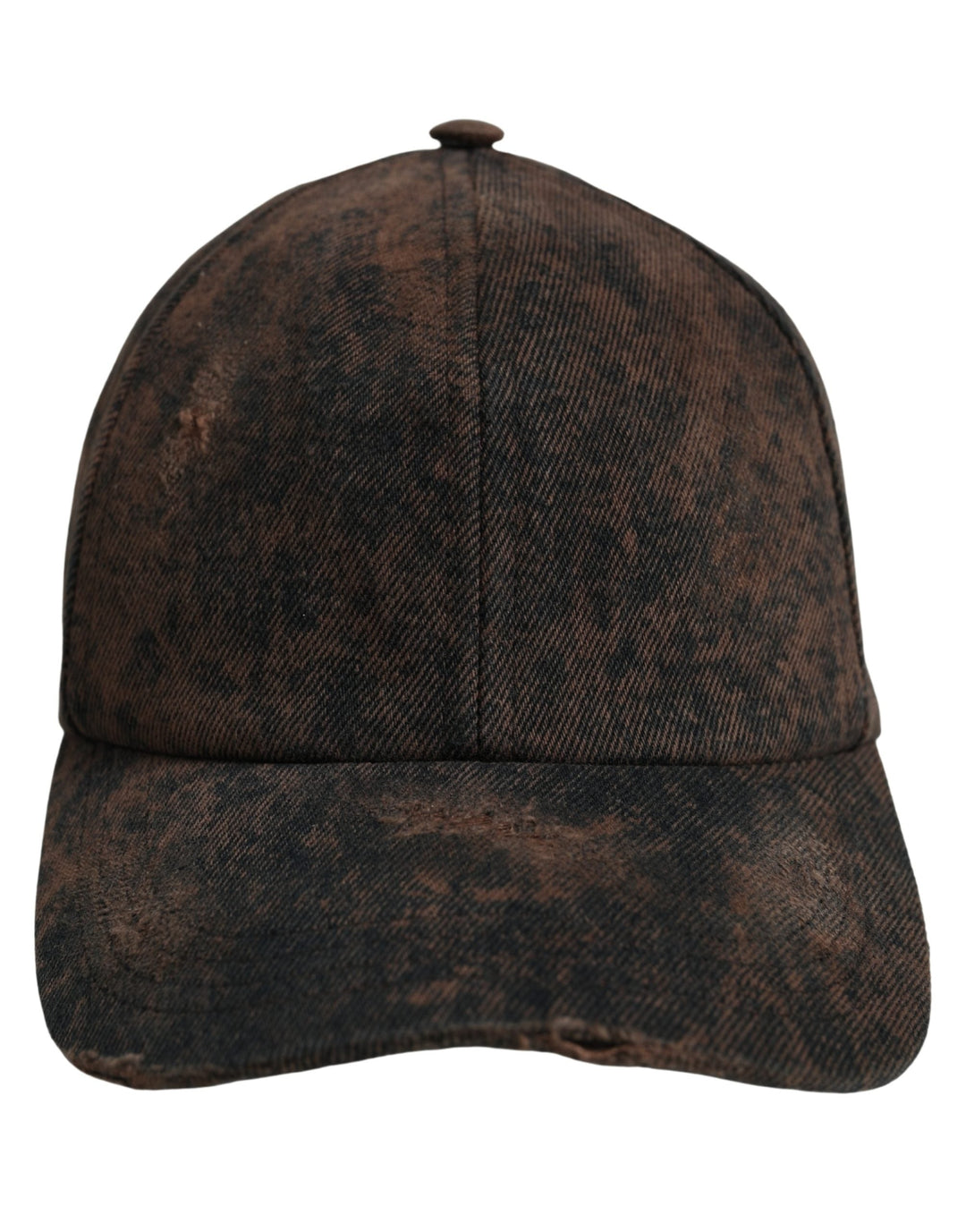 Dolce &amp; Gabbana Men Brown Cotton Distressed Baseball Cap Hat