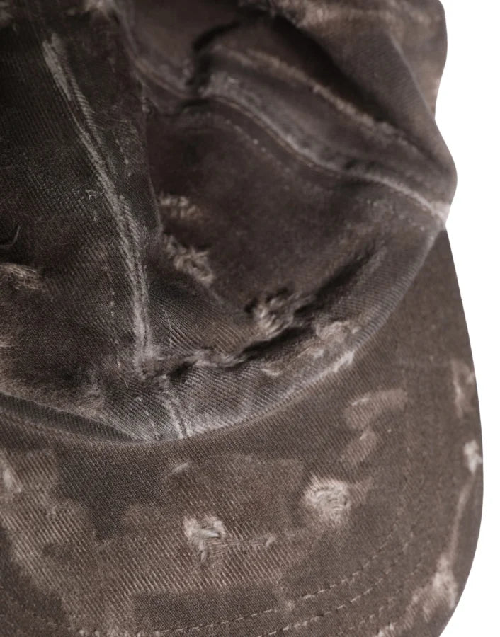 Dolce & Gabbana Men Brown Cotton Distressed Baseball Capello Hat