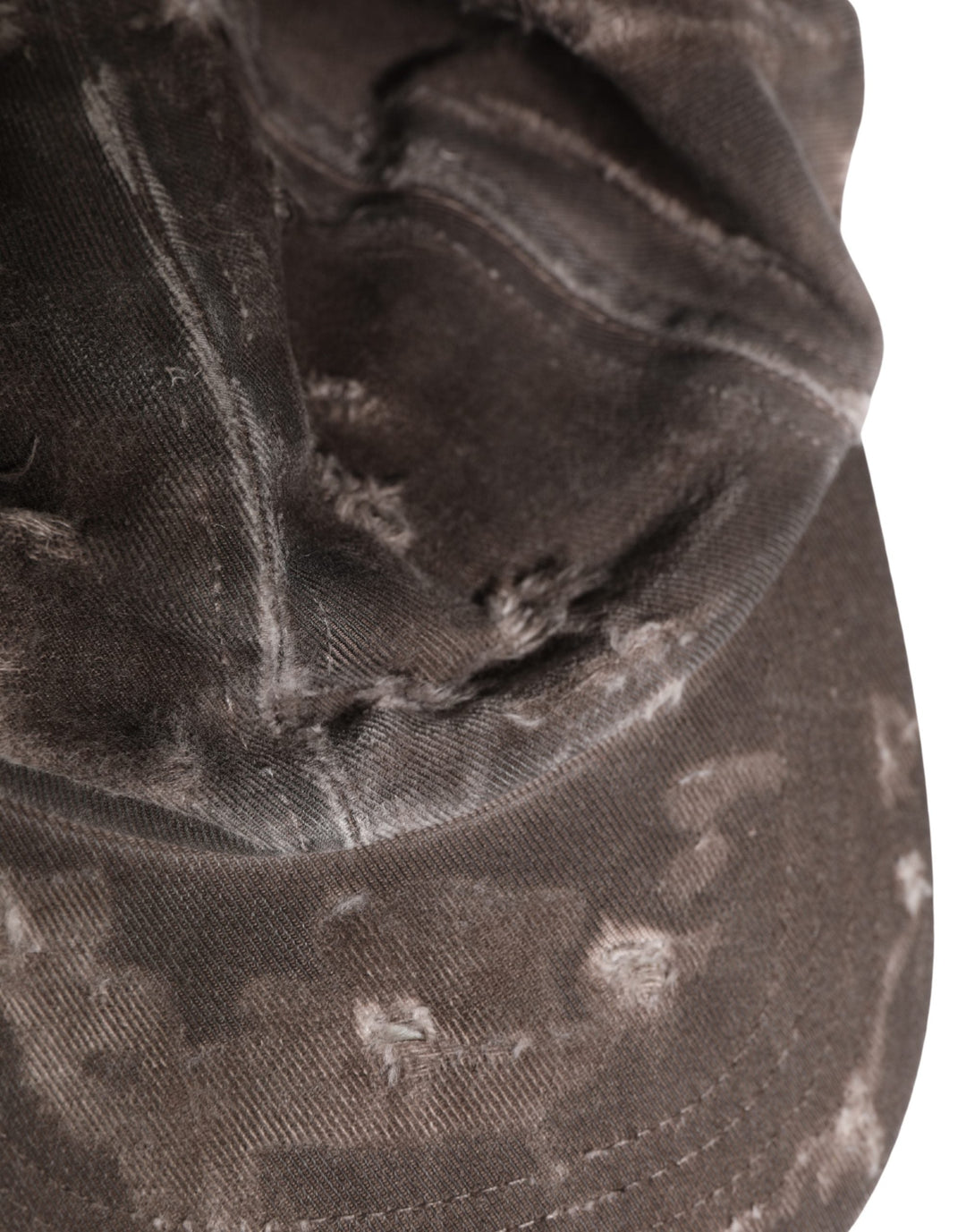 Dolce &amp; Gabbana Men Brown Cotton Distressed Baseball Capello Hat