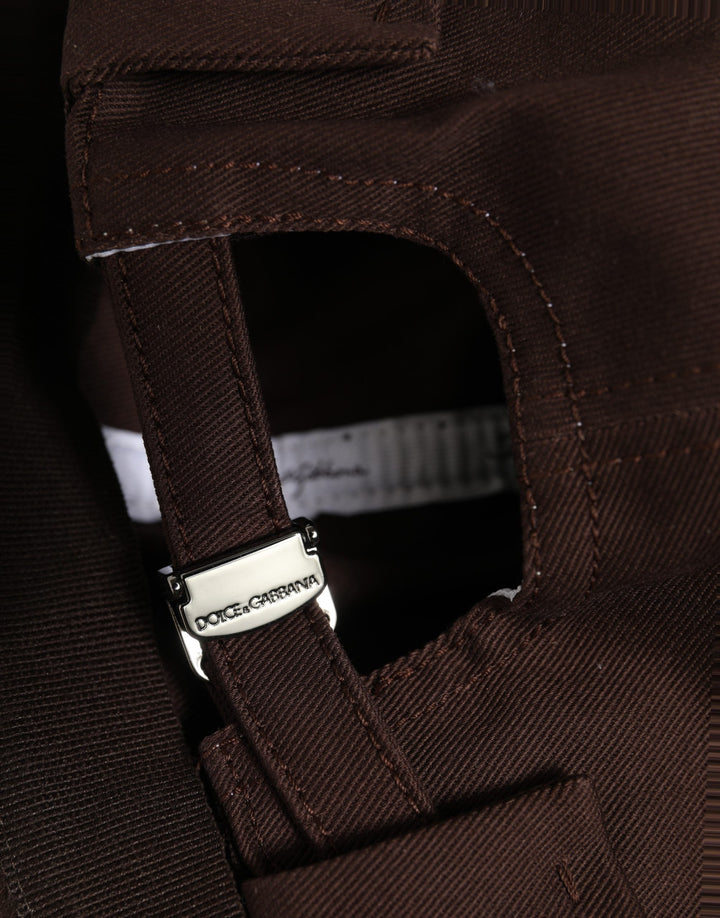 Dolce &amp; Gabbana Men Brown Cotton Docker Capello Brimless Hat